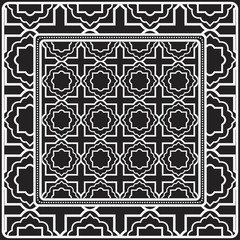 Design Of A Scarf With A Geometric Pattern . Vector illustration. Black and white color. For fashion print, modern design, scrapbooking, background.