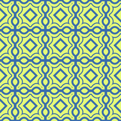 Seamless Pattern With Abstract Geometric Style. Repeating Sample Figure And Line. Vector illustration. Blue, light green color