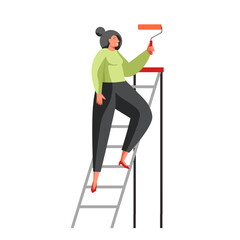 Painting wall services vector flat isolated illustration