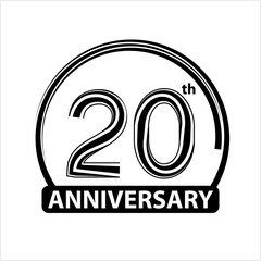 Obraz premium Twenty Years Icon, 20 Years Icon, Twenty Years Anniversary Icon, 20th