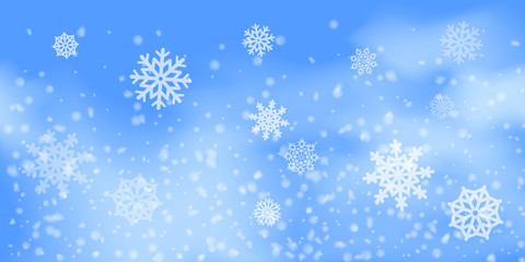 Snowflakes, snowfall.