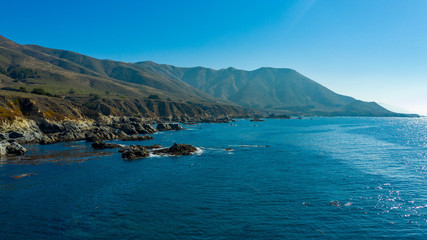 Fototapeta na wymiar Pebble Beach, Carmel, Monterey, Big Sur Ocean Aerial view
