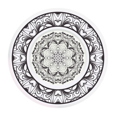 modern plate for interior design, circle medalion, colorful kitchen, vector illustration