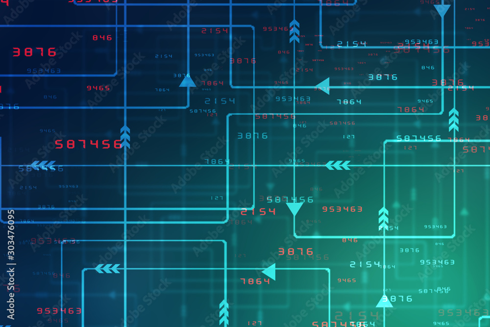 Poster 2d digital abstract business networking background