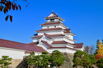 秋の鶴ヶ城（福島県・会津若松市）