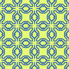 Seamless Pattern With Abstract Geometric Style. Repeating Sample Figure And Line. Vector illustration. Blue, light green color