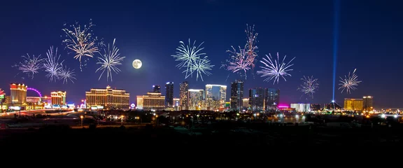 Printed kitchen splashbacks Las Vegas Fireworks over the Las Vegas Strip