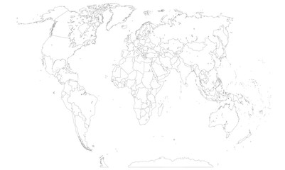 Vector world map template global outline earth