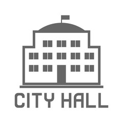 Fototapeta premium City hall building on white background. Vector illustration.