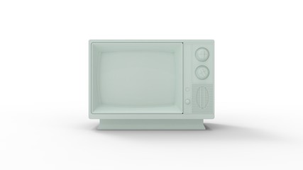 3d rendering of a retro television isolated in a studio background