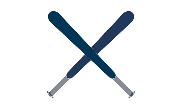 Cross baseball bat icon vector image