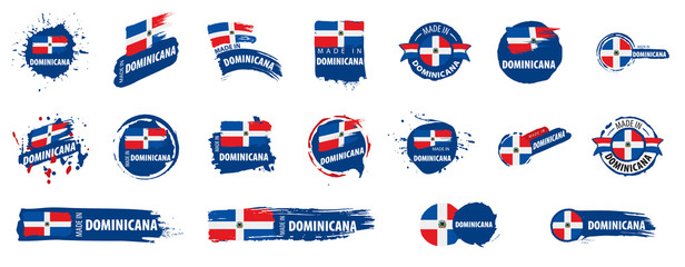 Vector set of flags of Dominicana on a white background
