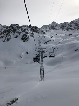 Ski Chair Lift Verbier Switzerland