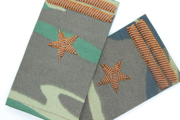 Camouflage epaulets located on a white background
