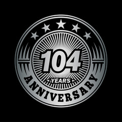 104 years anniversary celebration logo design. Vector and illustration.