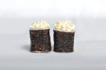 Juicy sushi from fresh products is delicious