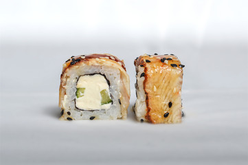 Juicy sushi from fresh products is delicious