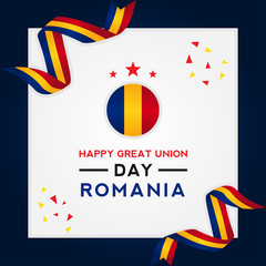 Great Union Romania Day Vector Design Template