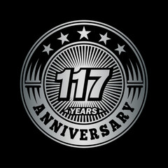 Fototapeta premium 117 years anniversary celebration logo design. Vector and illustration.