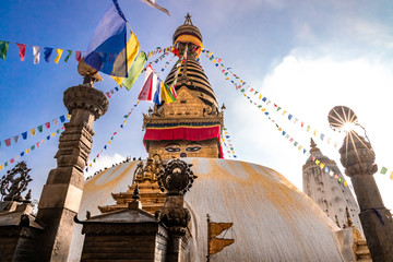 Swayambhunath Stupa or Monkey Temple Buddhist Monastery in Kathmandu, Nepal