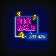 Big Sale Neon Signs Style Text vector