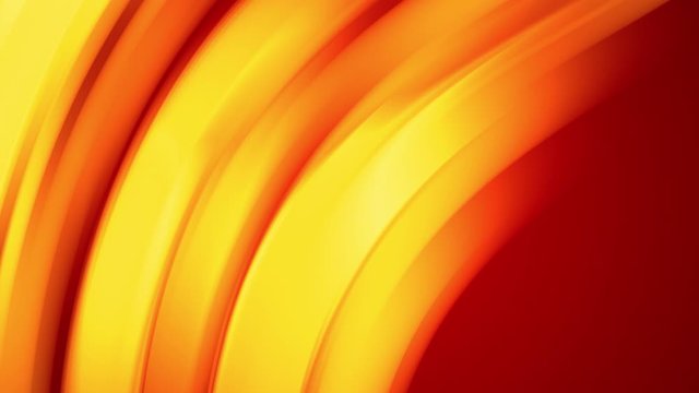 A red yellow gradient of a bright fire color changes slowly and cyclically. 4k smooth seamless looped abstract animation. 3d render of curved lines. 111