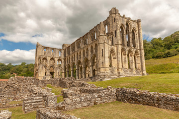 Fototapeta na wymiar Ruins of the Cistercian Rievaulx Abbey near Helmsley, North Yorkshire, England