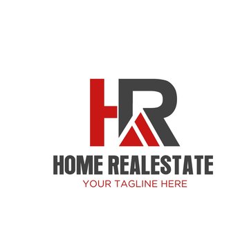 H R Home Real Estate Logo Designs