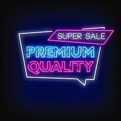 Premium Quality Neon Signs Style Text Vector