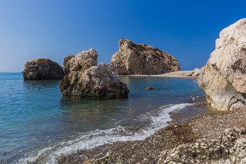 Fototapeta na wymiar Aphrodite rock in Paphos Cyprus
