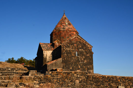 Church in nature. Beautiful architecture of churches. Armenian monasteries and churches. Apostolic churches. Monastery complex. Beautiful temples.. The church Sevanavank at Armenia, Gegharkunik, Sevan