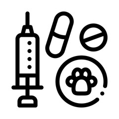 Pet Medicaments Icon Vector. Outline Pet Medicaments Sign. Isolated Contour Symbol Illustration