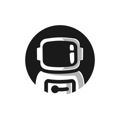 simple Spaceman Astronaut logo design 