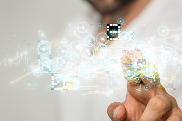Innovation futuristic digital data binary code background technology