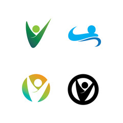 Community Care Logo People Icons In Circle Vector Concept