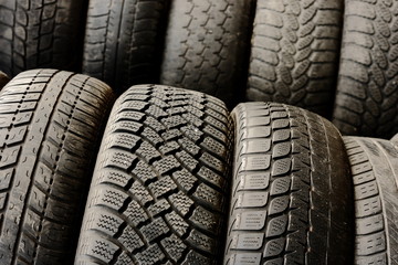 stack of old tires