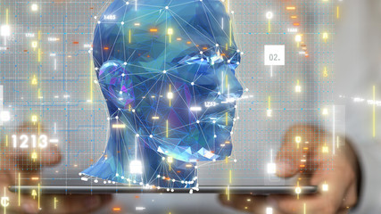Human head cyber mind digital technology