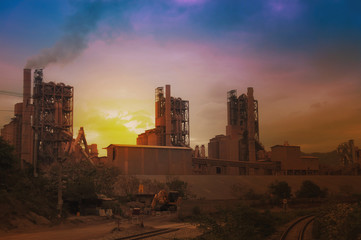 Obraz premium sunset over city