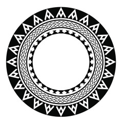 Polynesian circle tattoo tribal. Samoan tribal maori circle vector.
