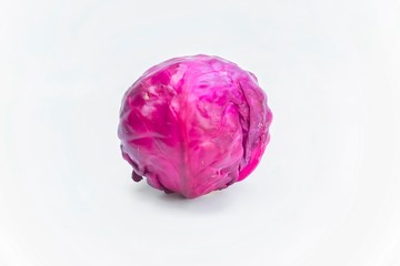 Purple cabbage isolated on white background