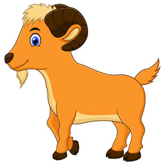 illustration of Cute brown goat cartoon