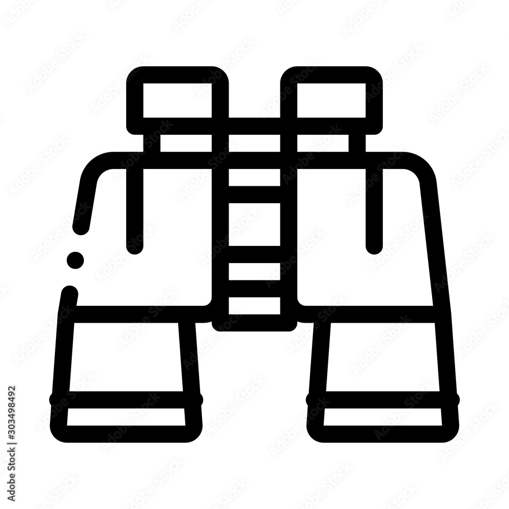 Sticker Binoculars Icon Vector. Outline Binoculars Sign. Isolated Contour Symbol Illustration