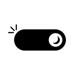 Vector linear darkmode black switch icon on white