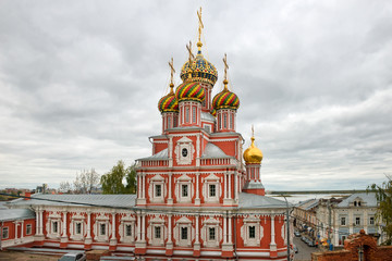 Rozhdestvenskaya (Strogonovskaya) Church of the Cathedral of the Blessed Virgin Mary decorated with stone carvings