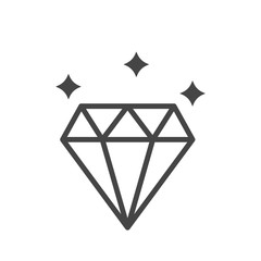 Diamond Icon. Crystal Vector. Jewerly Illustration Isolated