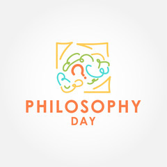 World Philosophy Day Design Template Vector illustration