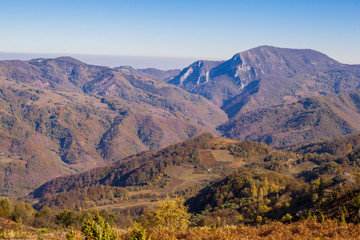 Beautiful countryside view of autumn landscape