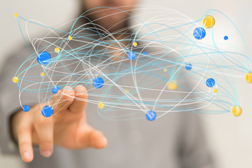 group of human network 3d