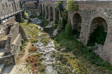 Naklejka premium Around Sulfur baths area, colorful building and bridges in the Old Town of Tbilisi