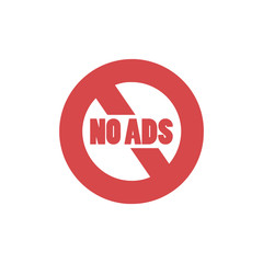 No ads icon. Remove advertisement logo for mobile applications and other. Ads free sign.